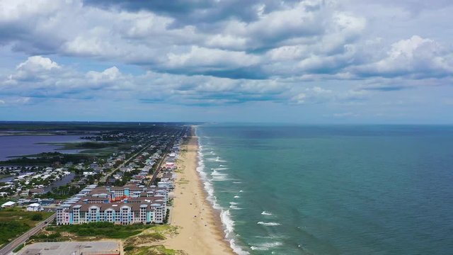 Virginia Beach aerial drone shot of the beach