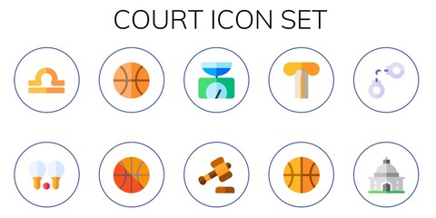 court icon set