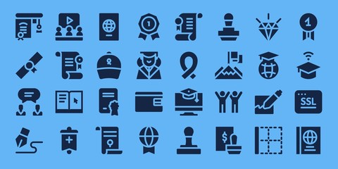 certificate icon set