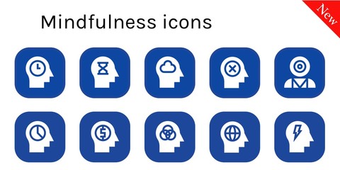 mindfulness icon set