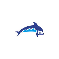 Dolphin logo design vector template