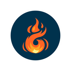 Simple vector flame icon in flat style