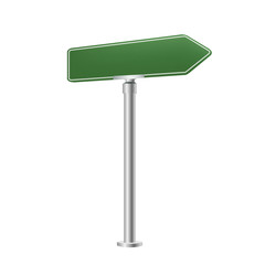 Green Blank Street Sign Isolated White Background