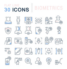 Obraz na płótnie Canvas Set Vector Line Icons of Biometrics