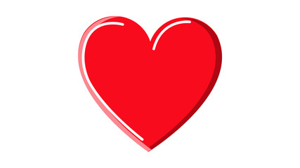 Beautiful abstract icon of a red medical heart with simple highlights on a white background. Vector illustration