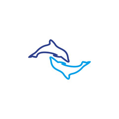 Dolphin logo design vector template