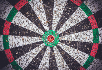 empty dart board after hard training.