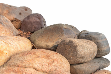 A group of stones rock lay isolated on white background,clipping paths