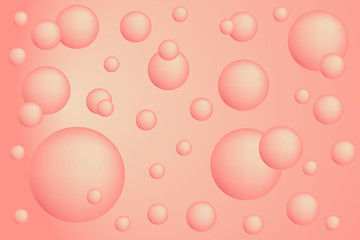 Bubbles coral color on a delicate pink won.  Illustration.