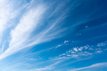 Naklejka na ściany i meble Image of blue sky and white cloud on day time.