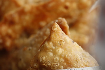 close up of samosa