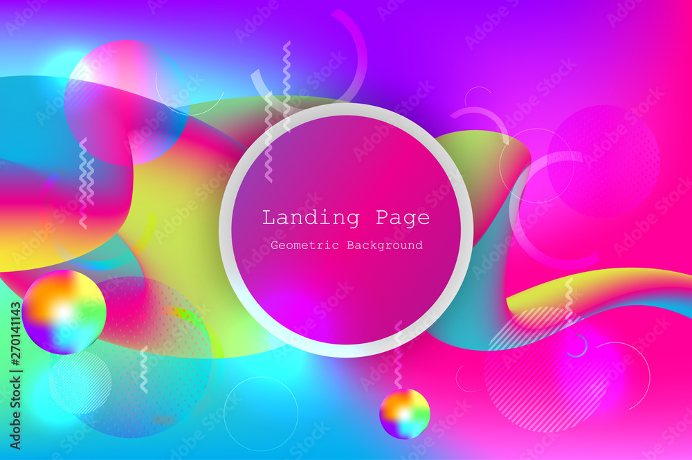 Wall mural liquid color background design with fluid gradient shapes composition and futuristic design landing 