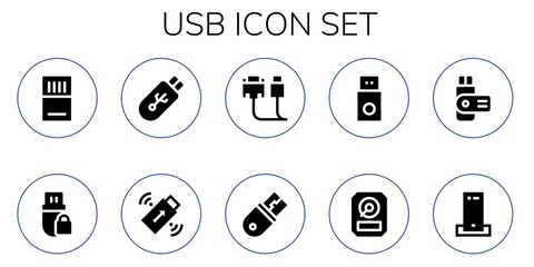 usb icon set