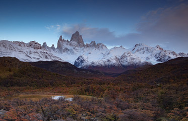 The Fitz Roy Mountain in autumn time, Patagonia, Argentina