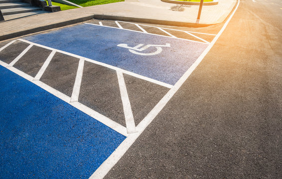 handicapped sign reserved parking lot.