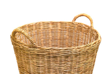 Basket wicker isolated on white background.