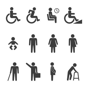 set of accessibility icon vector