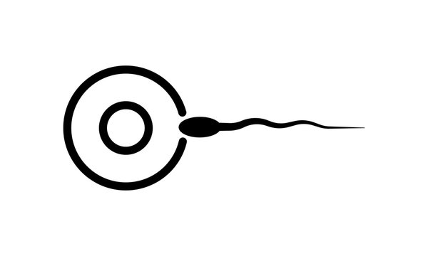 abstract icon goal , sperm vector icon, Vector background sperm that runs towards the egg, Competition concept - Vector 