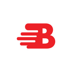 letter b fast movement logo vector