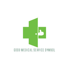 Obraz premium thumb up good plus medical symbol logo vector
