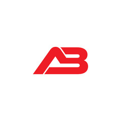 letter ab simple linked geometric logo vector