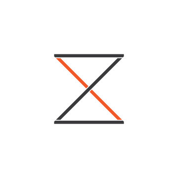 abstract letter xz simple line logo vector