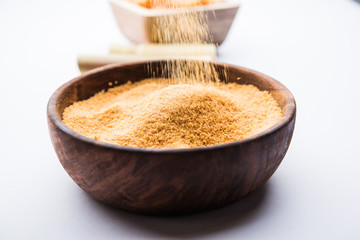 Organic Gur or Jggery Powder is unrefined sugar obtained from concentrated sugarcane juice. served...
