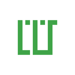 letter w geometric dot line logo vector