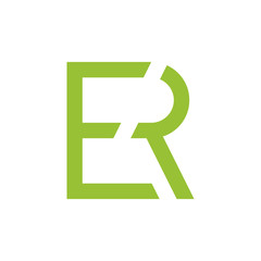 letter er simple geometric logo vector