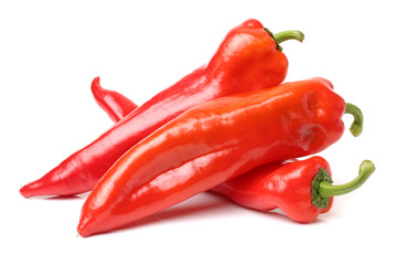 Fresh red pepper on white background
