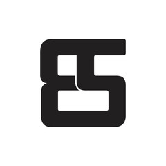 letter es simple geometric logo vector