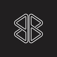 abstract letter bb stripes geometric triangle line logo