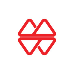 abstract letter mw geometric triangle line logo