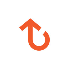 turn u rotate arrow geometric line simple logo vector © ismanto