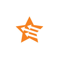 geometric star movement arrow simple logo vector