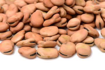 Fava beans,Vicia faba on white background