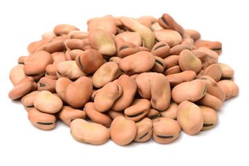 Fava beans,Vicia faba on white background