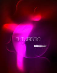 Shiny neon geometric waves template