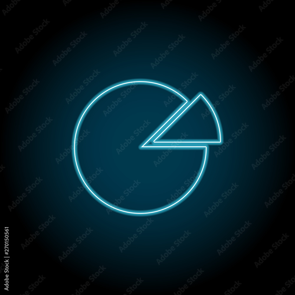 Poster pie chart neon icon. simple thin line, outline vector of charts and diagrams icons for ui and ux, we