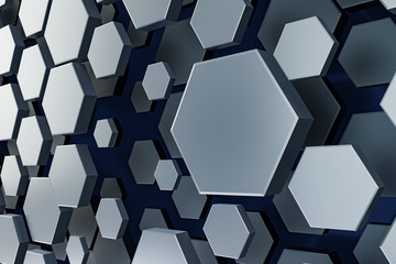 black and white hexagon background