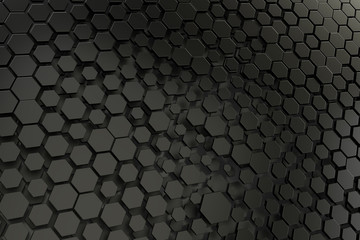 black and white hexagon background