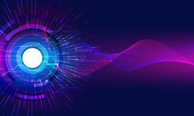 Modern futuristic colored poster for sports and technology. Vector illustration