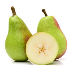 Red pear isolated on white background 