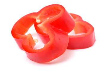 Fresh red pepper on white background