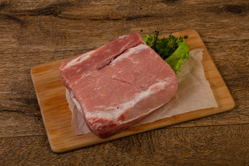 Raw pork meat for baking