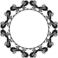 Vector illustration drawing flower frame with invitation card