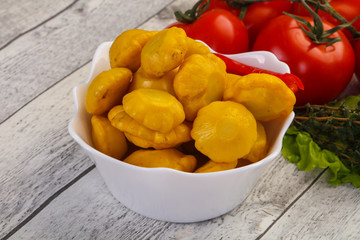 Tasty marinated patisson