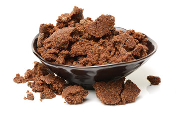 brown sugar on white background