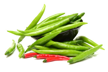 fresh chili on white background