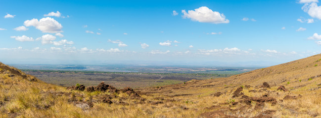 Panoramic view to the valley from Masaya volcano in Nicaragua